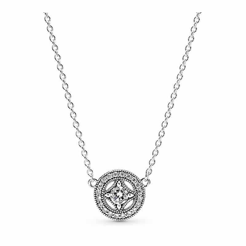 Pandora Vintage Allure Pendant Necklace - Sterling Silver/Cubic Zirconia - Canada | VR9488PC